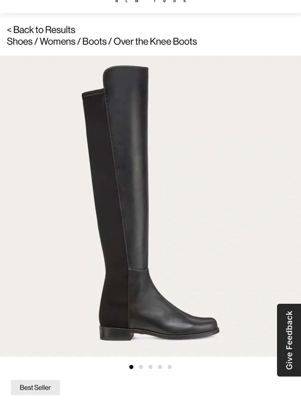 Stuart Weitzman Black Leather & Stretch Over-the-Knee Boots. 5050 Best Seller